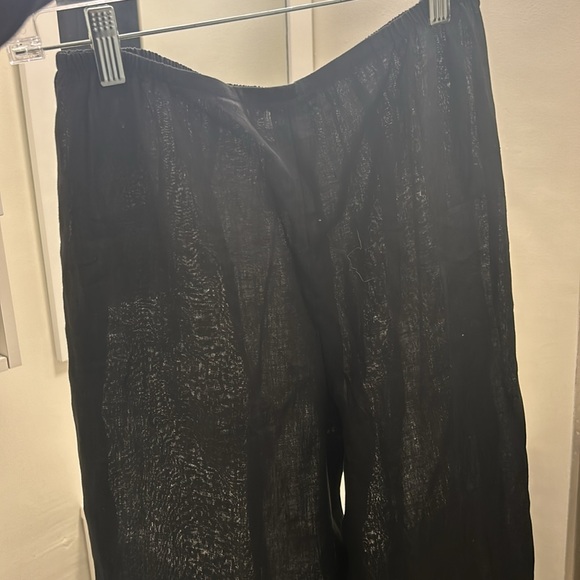 Caroline rose 100% linen black pants made in the USA. - Picture 7 of 7